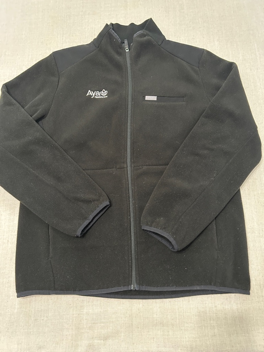 Figs On Shift Fleece Jacket XL Black Full Zip Cozy Warm Healthcare Coat